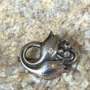 GEORG JENSEN STERLING SILVER .925 TULIP PIN BROOCH 100A